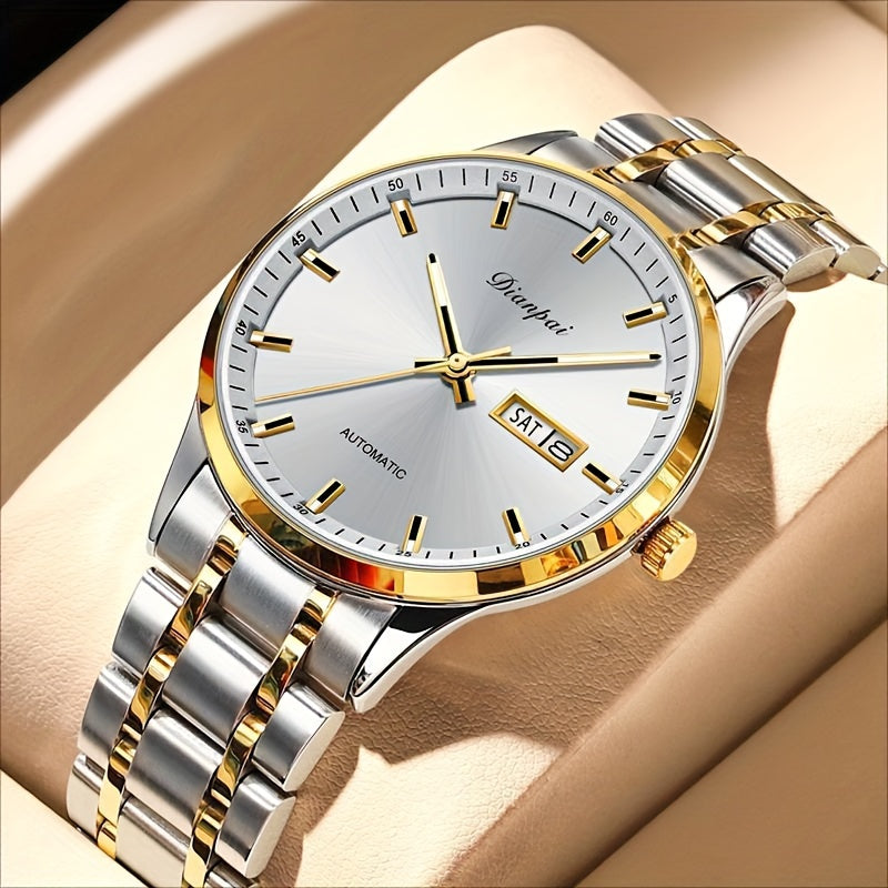 Men's Full Automatic Mechanical Watch, Simple Thin Business Waterproof Wrist Watch