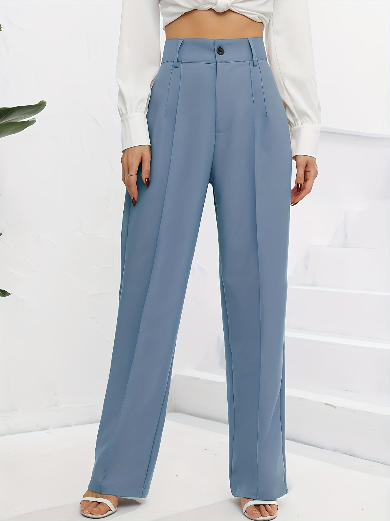 Elegant Simple Straight Leg Loose Pants