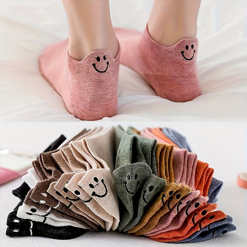 10 Pairs Cute Smiling Face Socks