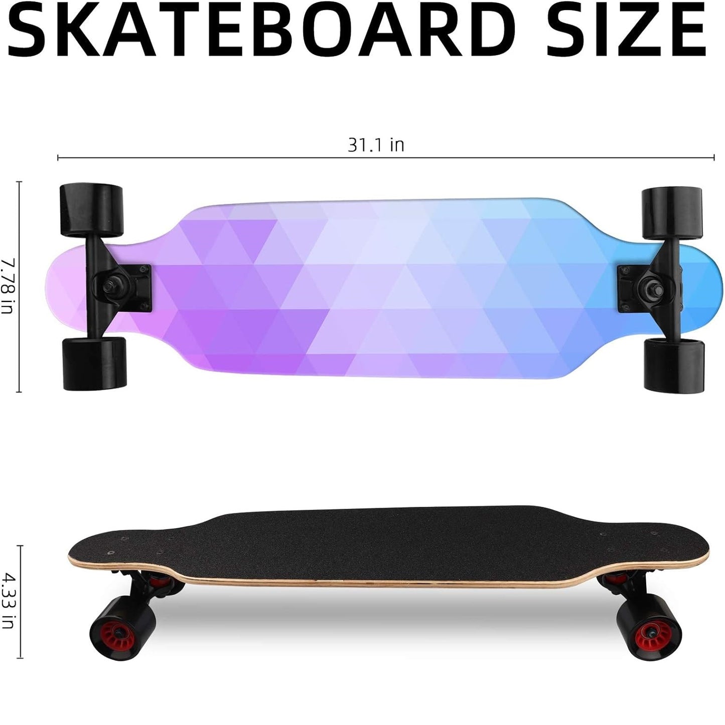 Longboard Skateboard 31 Inch Pro Complete Concave Cruiser