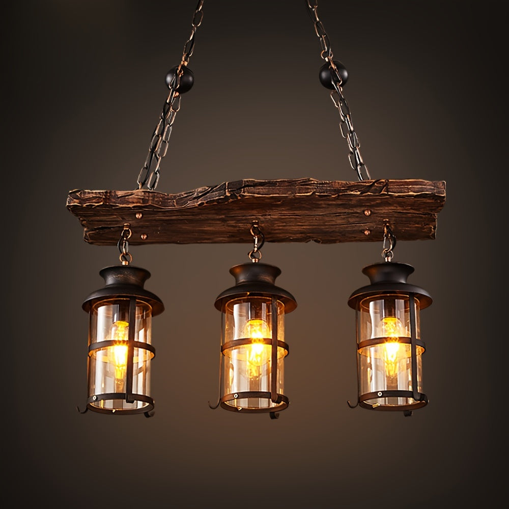 3-Light Farmhouse Loft Rustic Chandelier