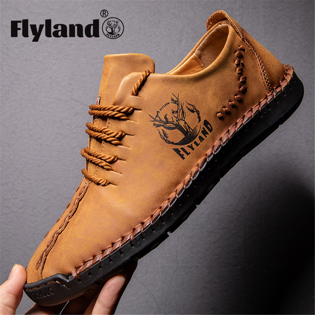 FLYLAND Original Men's Loafers Business Casual Shoes Dress Boots