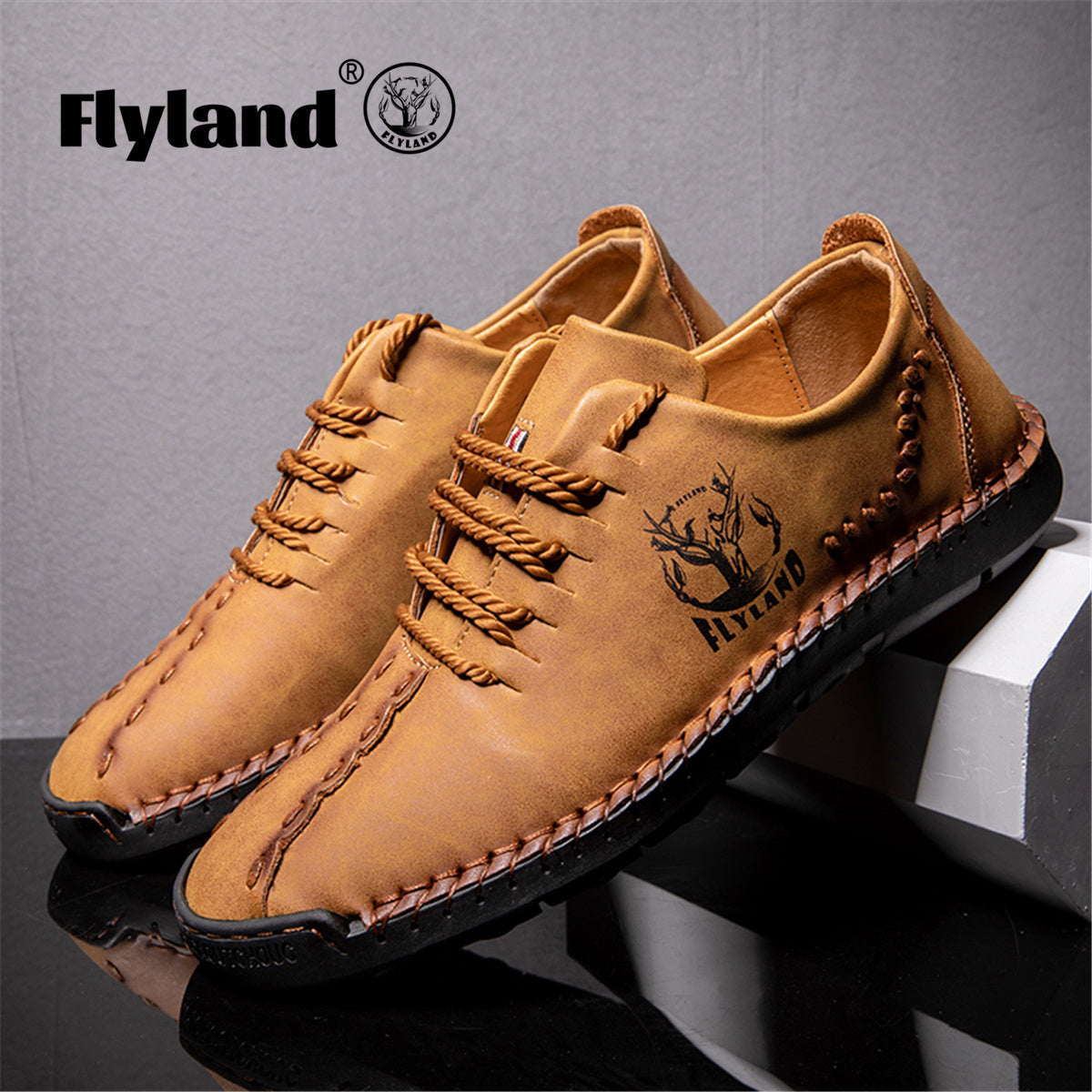 FLYLAND Original Men's Loafers Business Casual Shoes Dress Boots