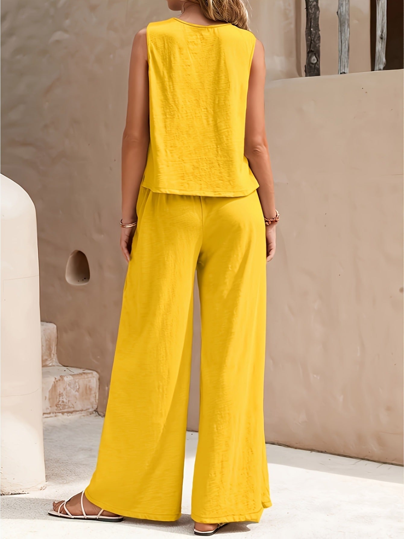 Casual Solid Color Two-piece Pants Set