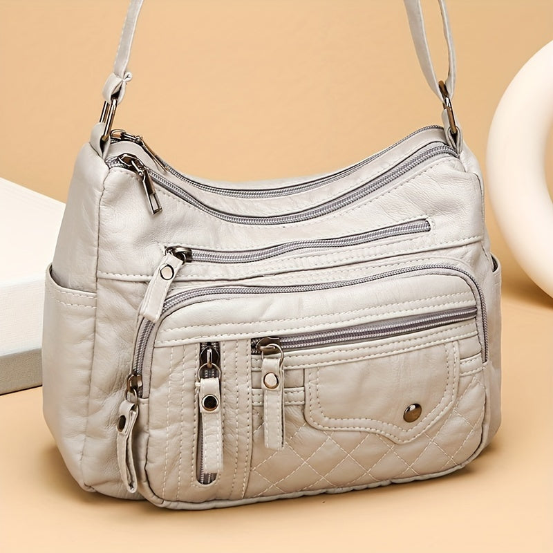 Women's Fashion Multi-Zipper Crossbody Bag