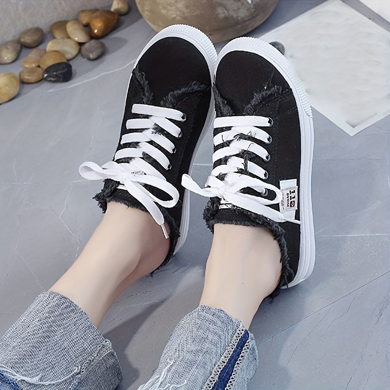 Chic Women's Breathable Canvas Mule Sneakers