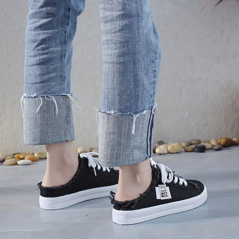 Chic Women's Breathable Canvas Mule Sneakers