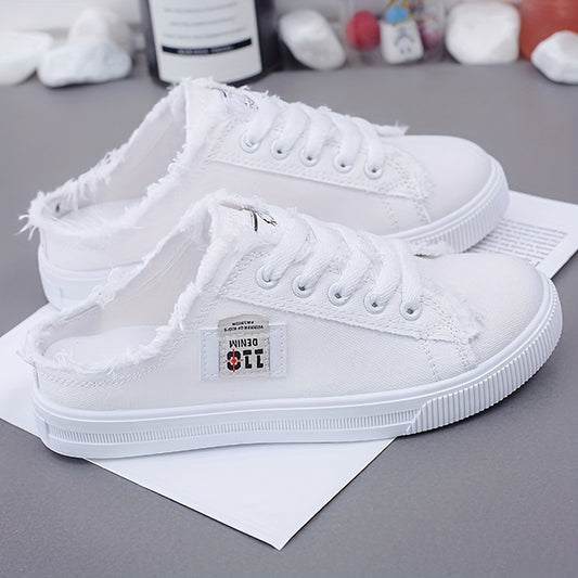 Chic Women's Breathable Canvas Mule Sneakers