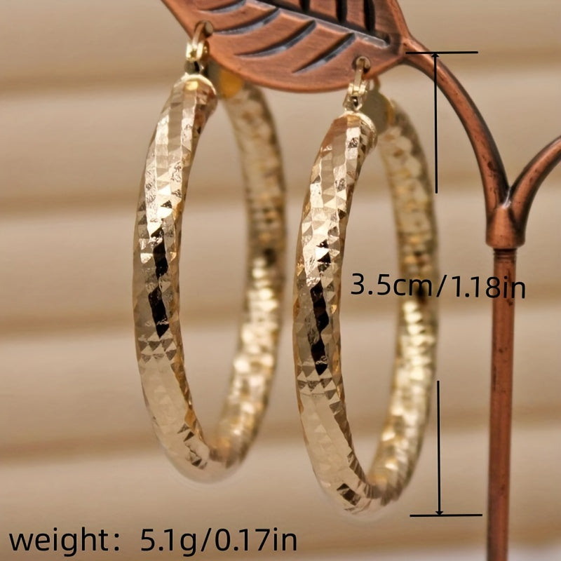 Dazzling 14k Gold Plated Statement Hoop Earrings