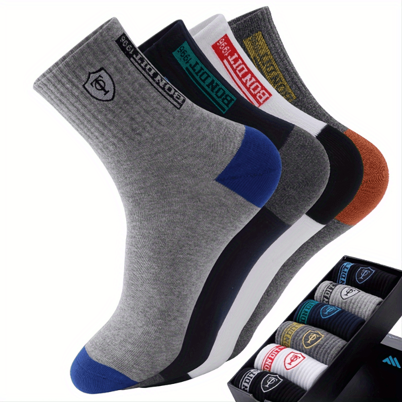 12 Pairs Men's Soft Cotton Blend Athletic Socks