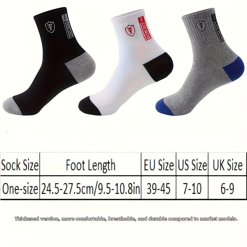 12 Pairs Men's Soft Cotton Blend Athletic Socks