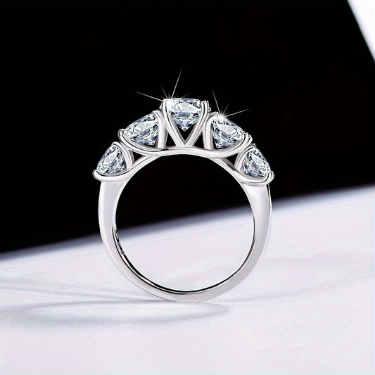 Moissanite Promise Ring in 925 Sterling Silver, Elegant and High-Quality Jewelry for Women