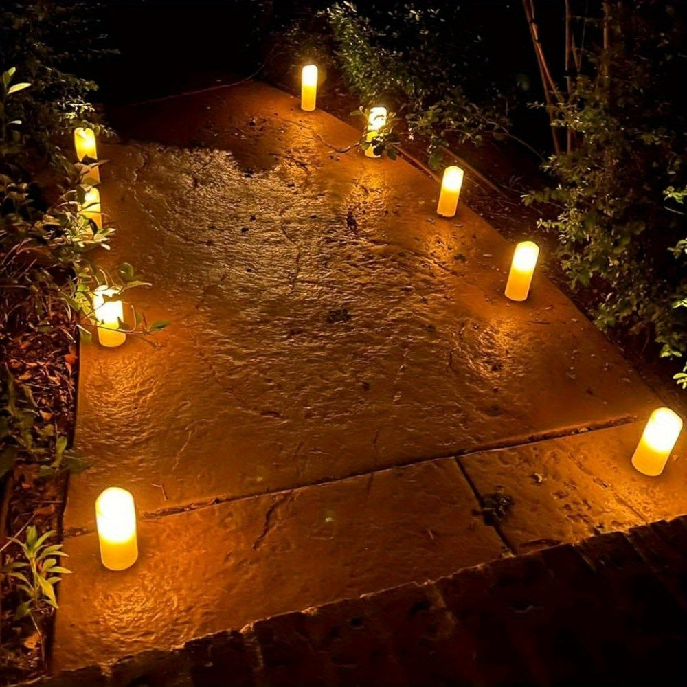 9 Pc Flickering Flameless Candles with Remote Timer for Romantic Ambiance