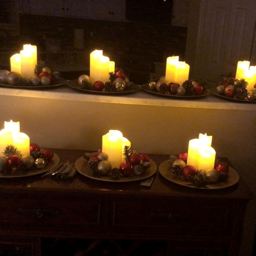 9 Pc Flickering Flameless Candles with Remote Timer for Romantic Ambiance