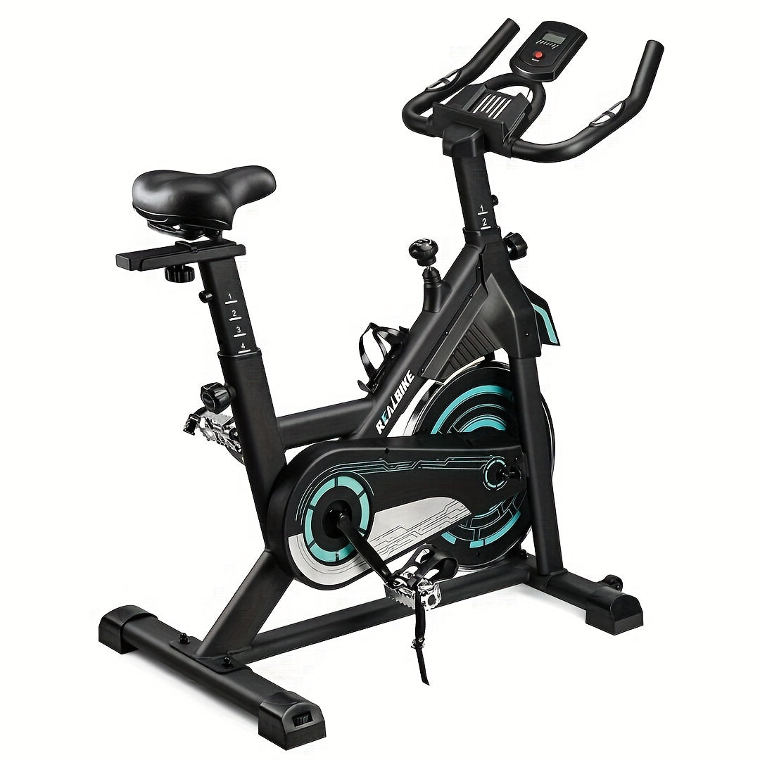 Silent Belt Drive Indoor Exercise Bike - Heavy Duty Flywheel, Comfort Seat & Upgraded LCD Display