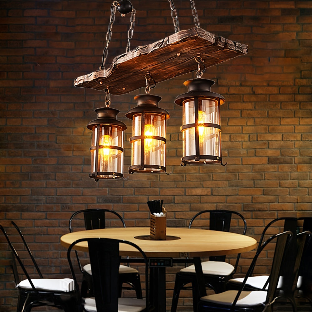 3-Light Farmhouse Loft Rustic Chandelier