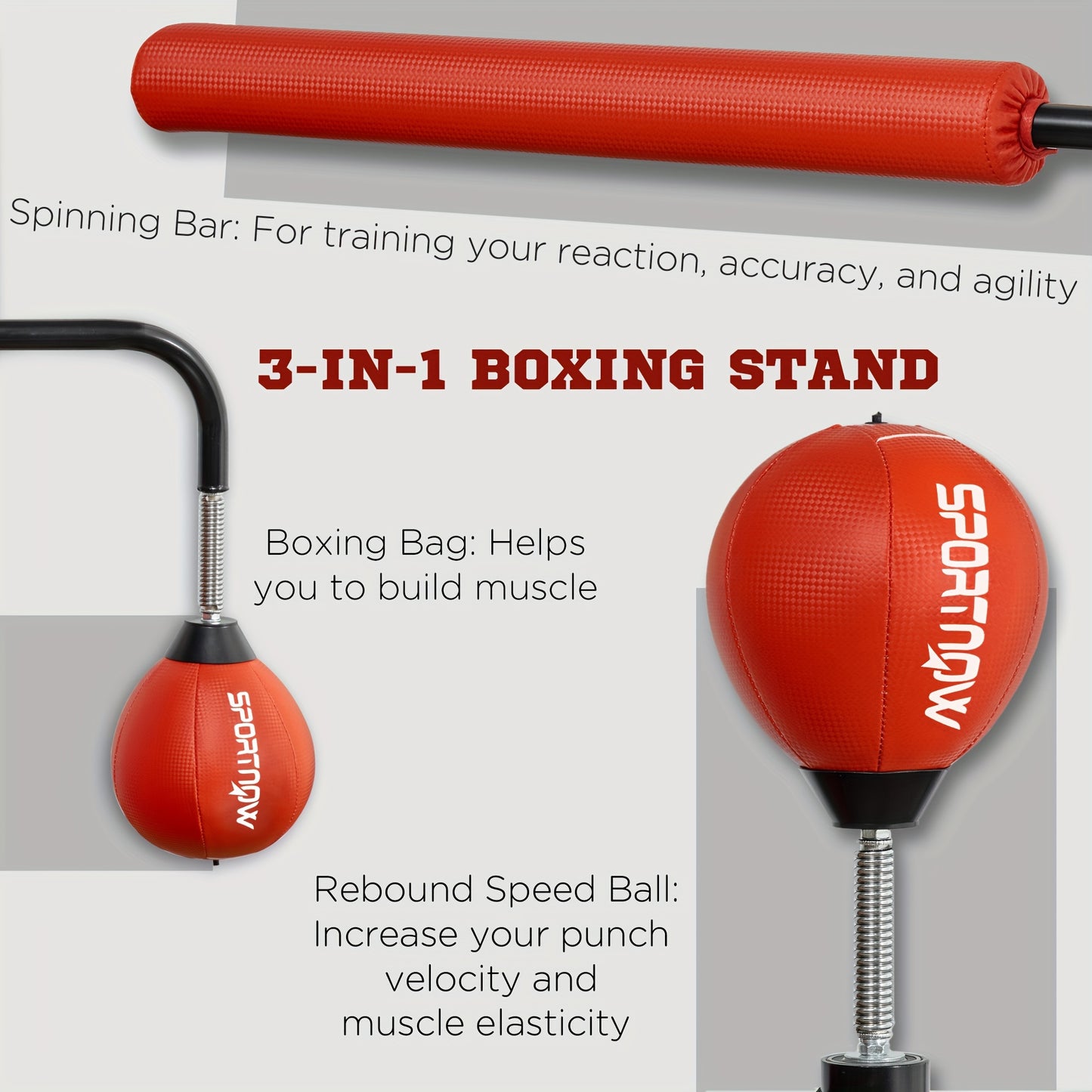 Reflex Bag Boxing Training Equipment with Suction Cups and Shock-absorbing System