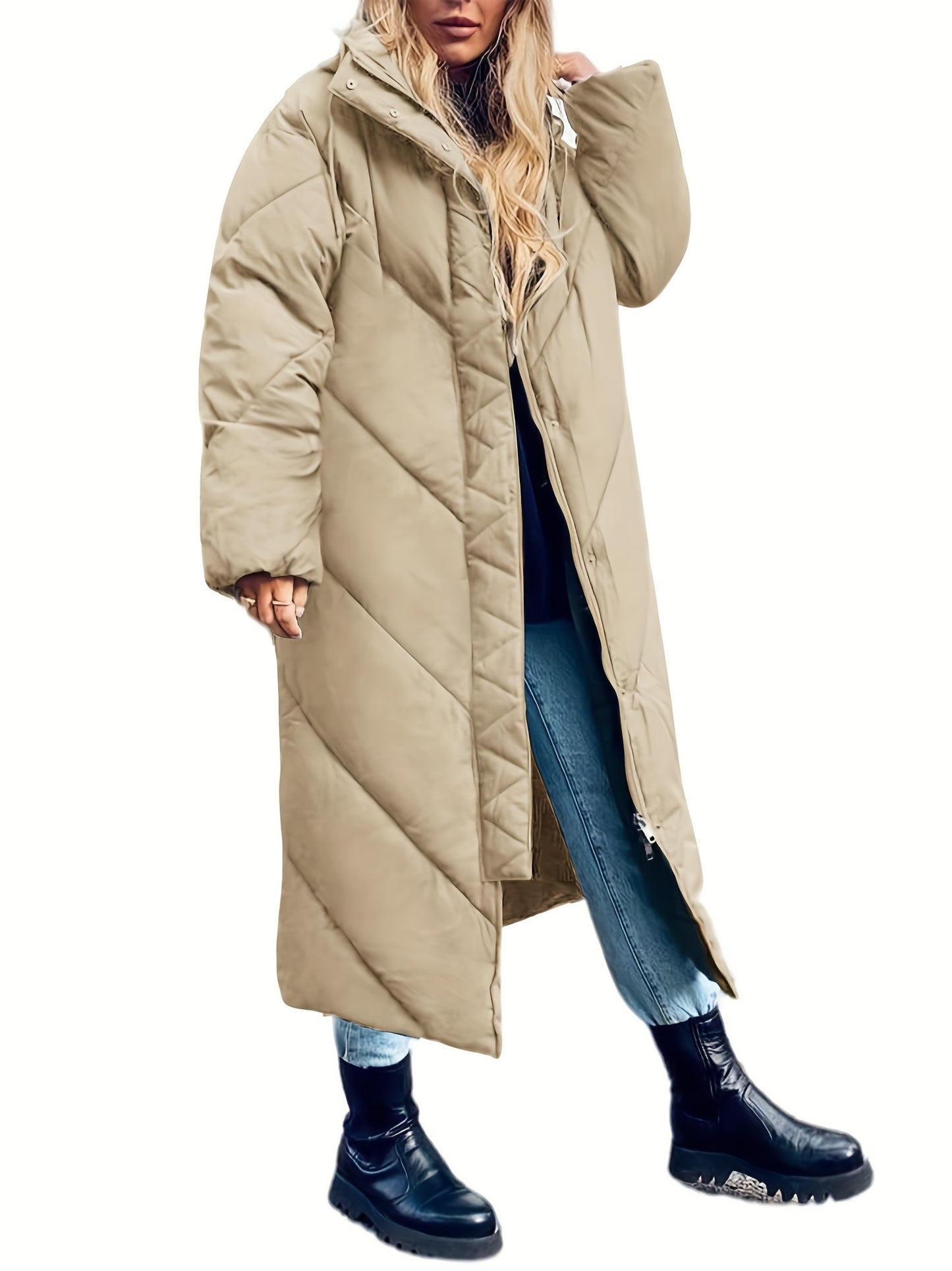 Women's Hooded Long Puffer Coat