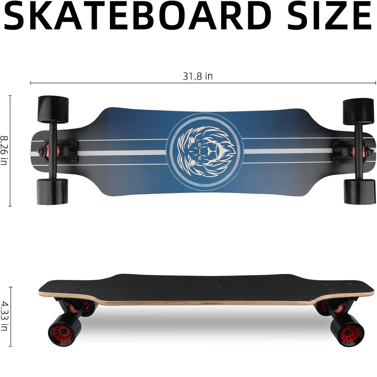 Longboard Skateboard 31 Inch Pro Complete Concave Cruiser