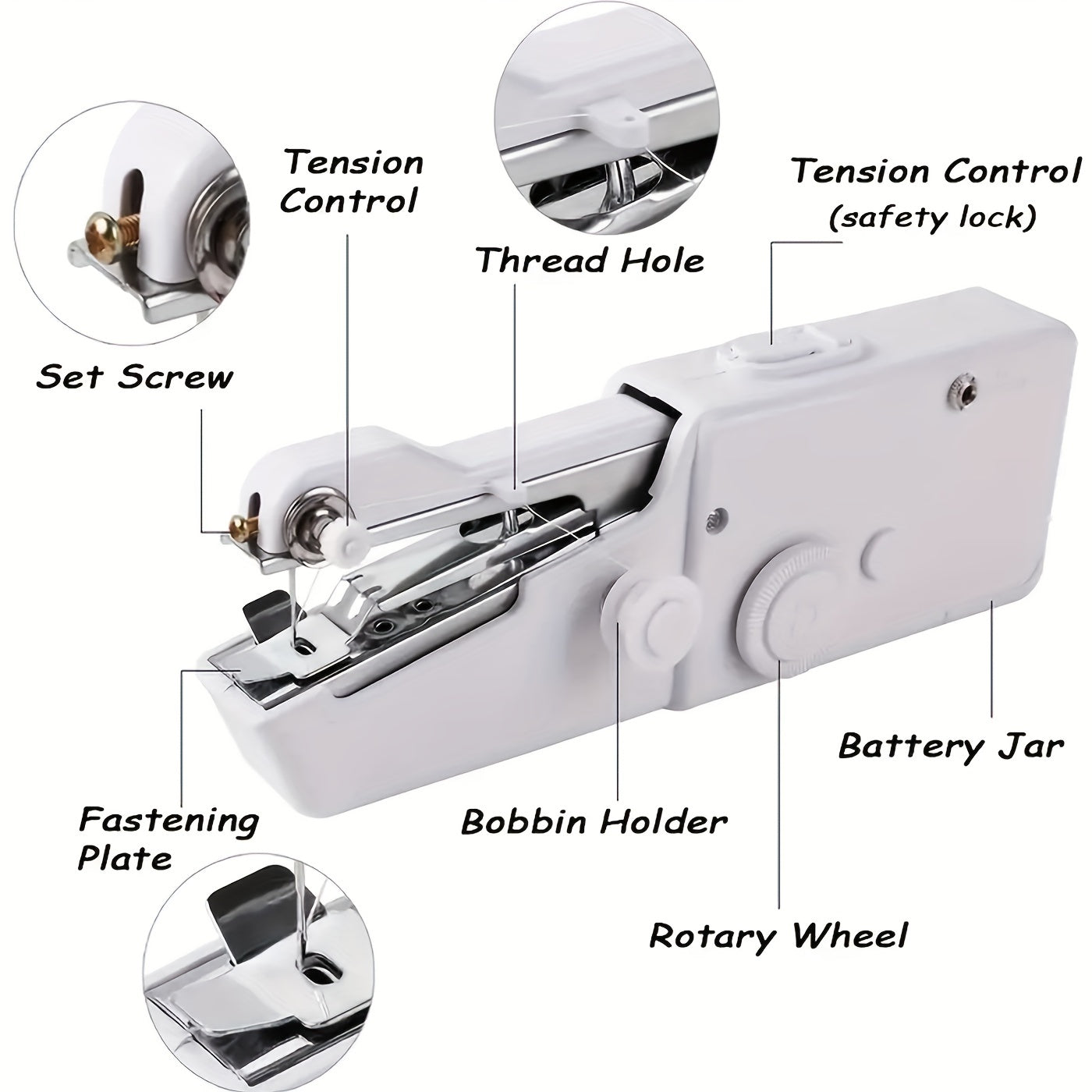 Portable Sewing Machine Quick Handheld Stitch Tool For Fabric, Cloth, Clothing