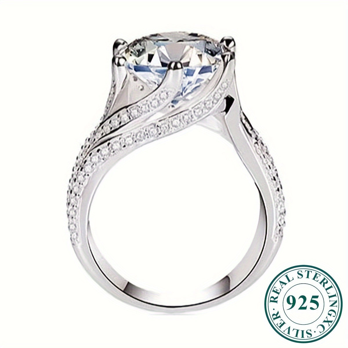 Platinum PT950 Moissanite Diamond Ring