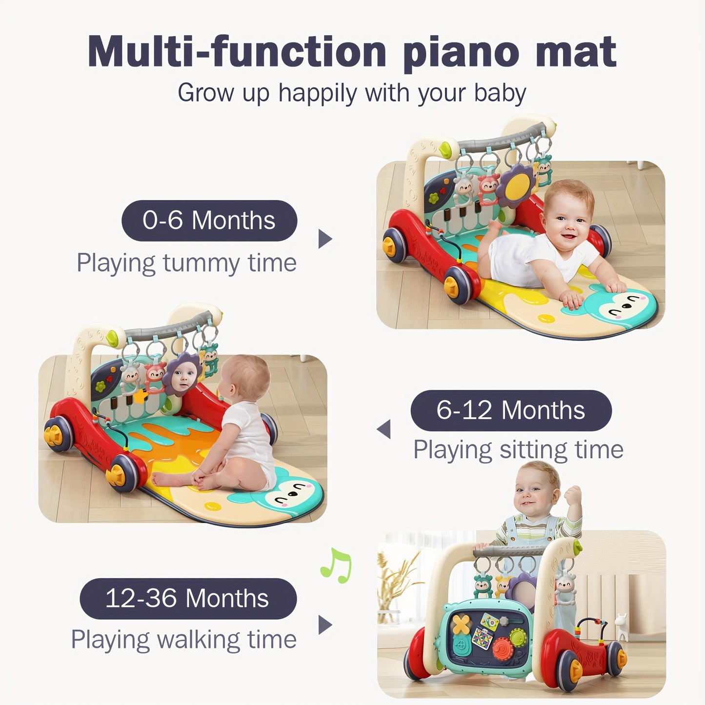 3-in-1 Baby Game Mat, Baby Fitness Floor Activity Center