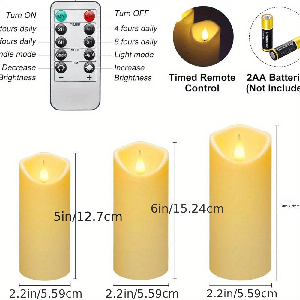 9 Pc Flickering Flameless Candles with Remote Timer for Romantic Ambiance