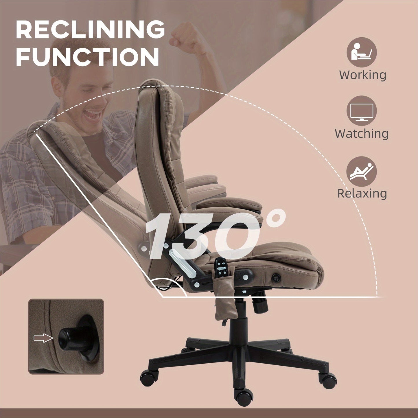 6 Point Vibrating Massage Office Chair with Heat