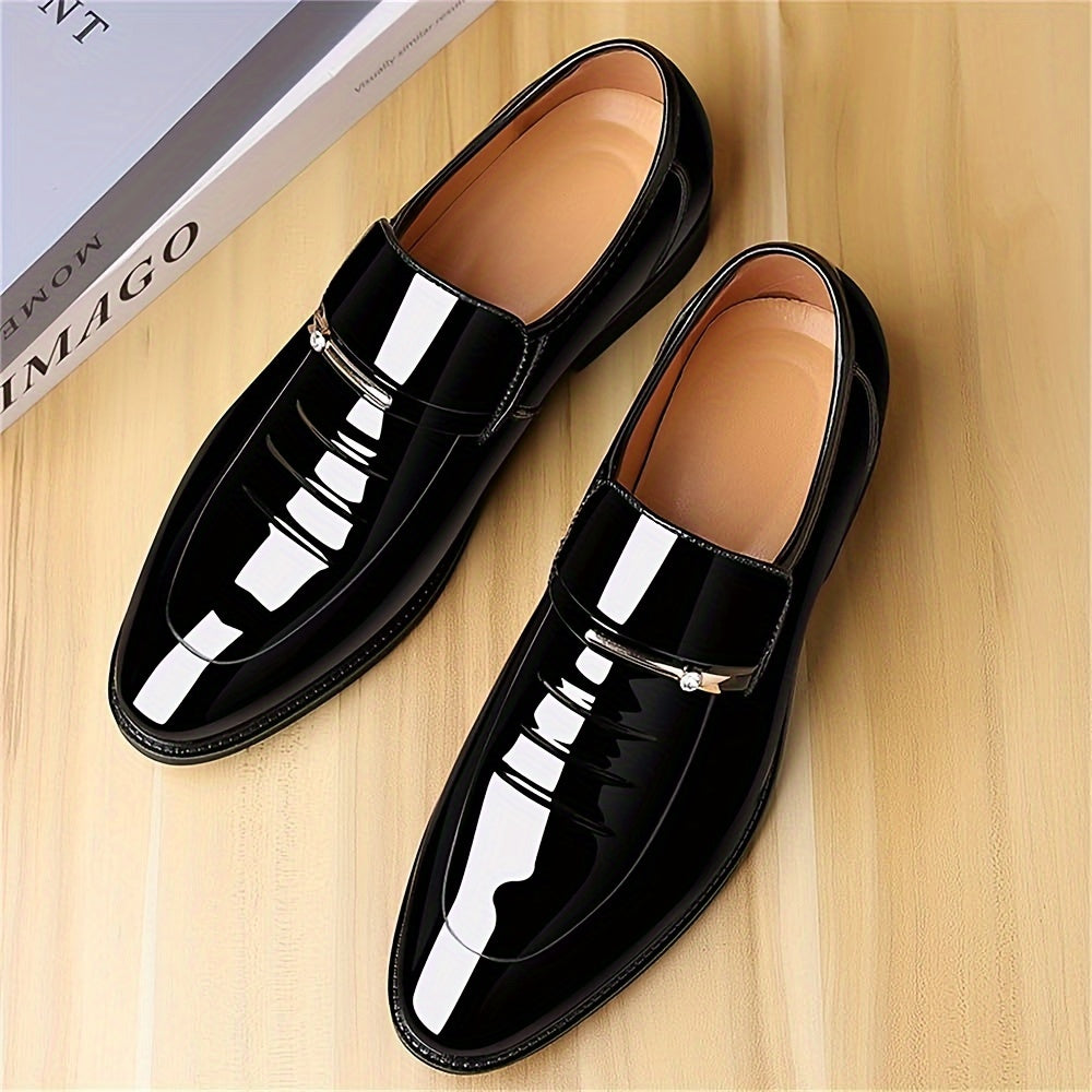 Patent Leather Slip On Loafers Comfortable Shoe For Men