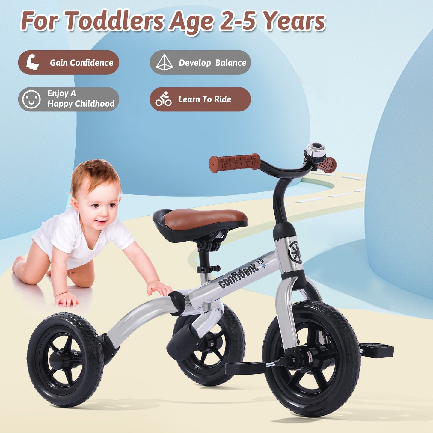 3 In 1 Tricycle For Toddlers Age 2-5 Years