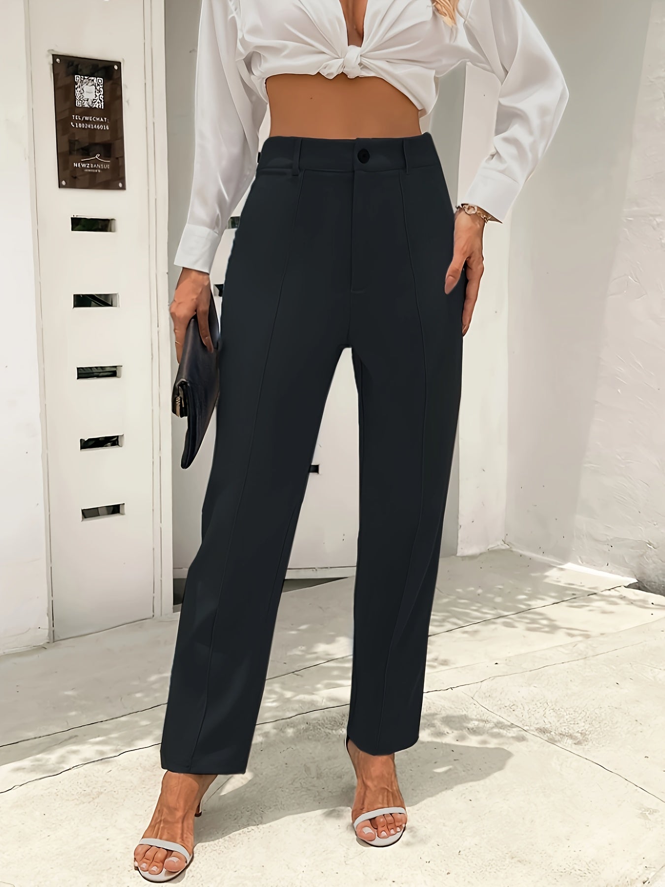 Elegant Simple Straight Leg Loose Pants