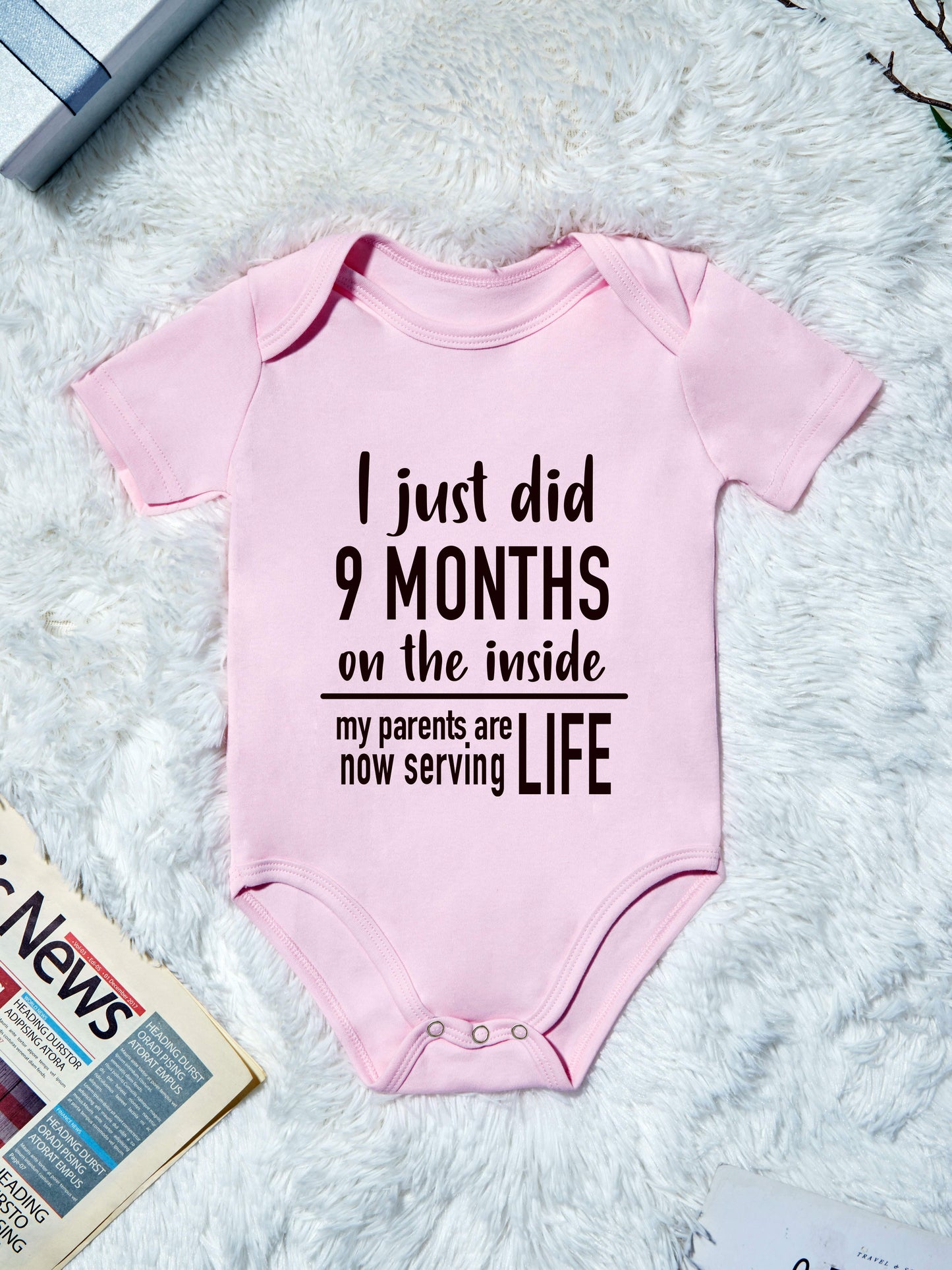 Baby Boy's & Girl's "9 Months" Print Bodysuit