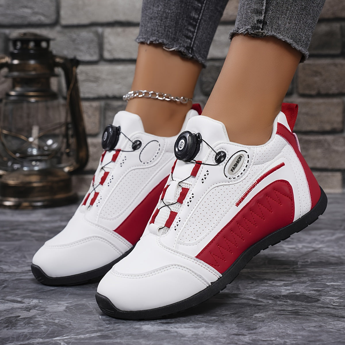 Contrast Color Casual Sneakers,  Low-top Breathable Trainers