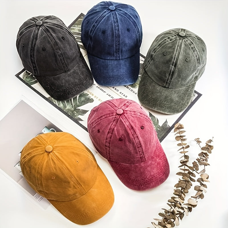 5 Pieces Unisex Cotton Vintage Baseball Cap