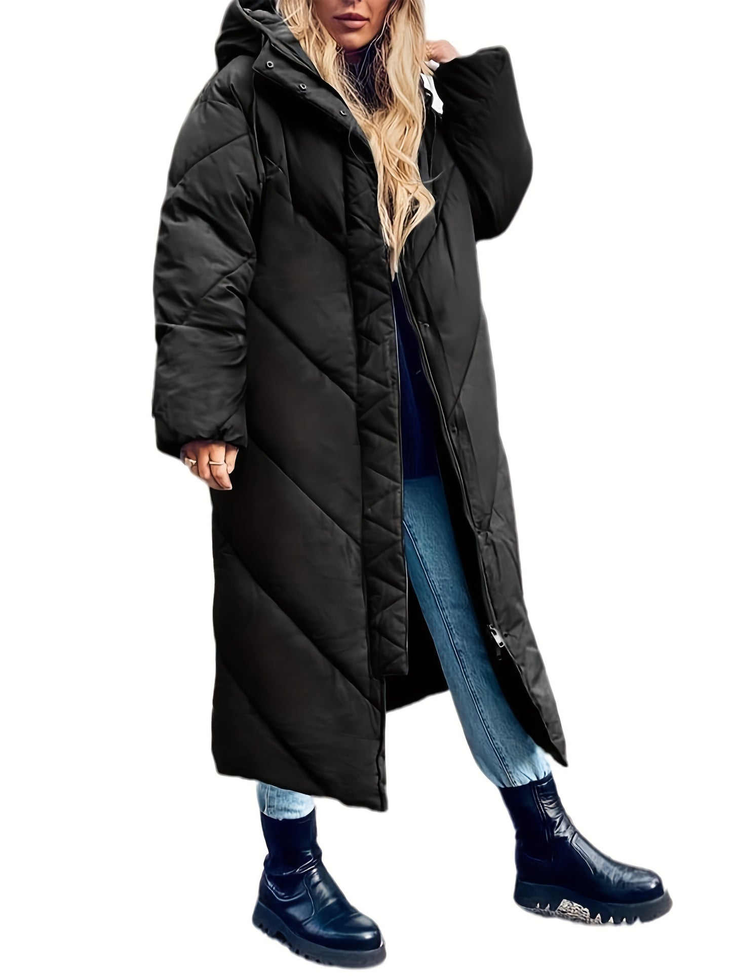 Women's Hooded Long Puffer Coat