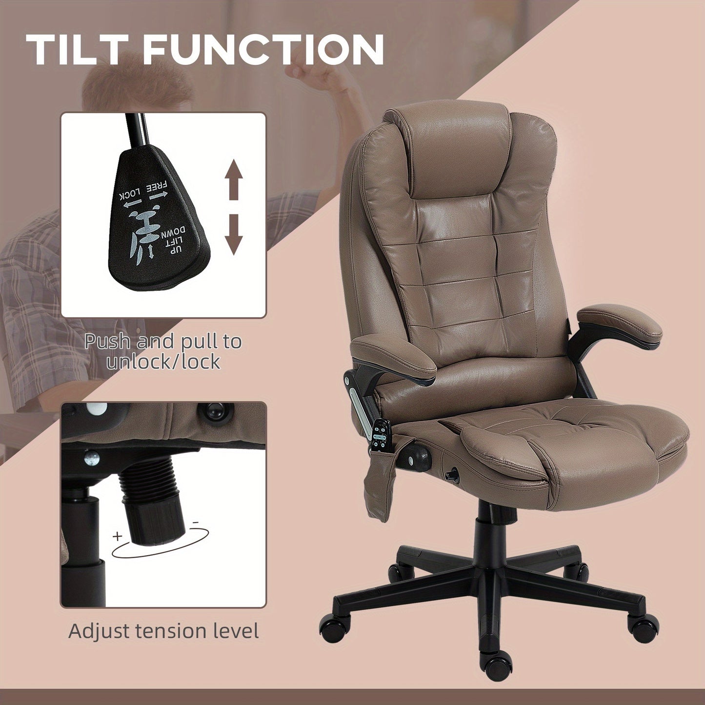 6 Point Vibrating Massage Office Chair with Heat