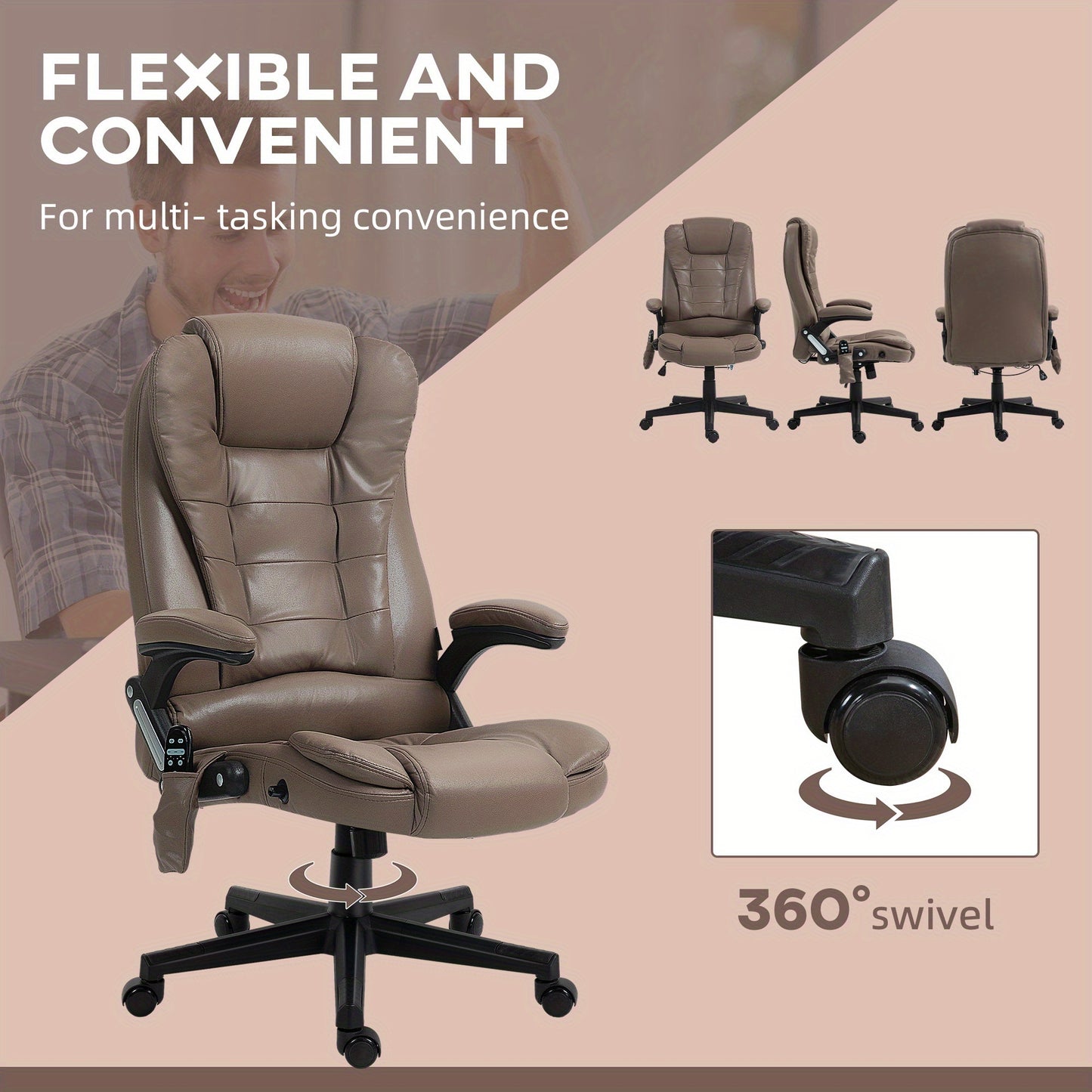 6 Point Vibrating Massage Office Chair with Heat