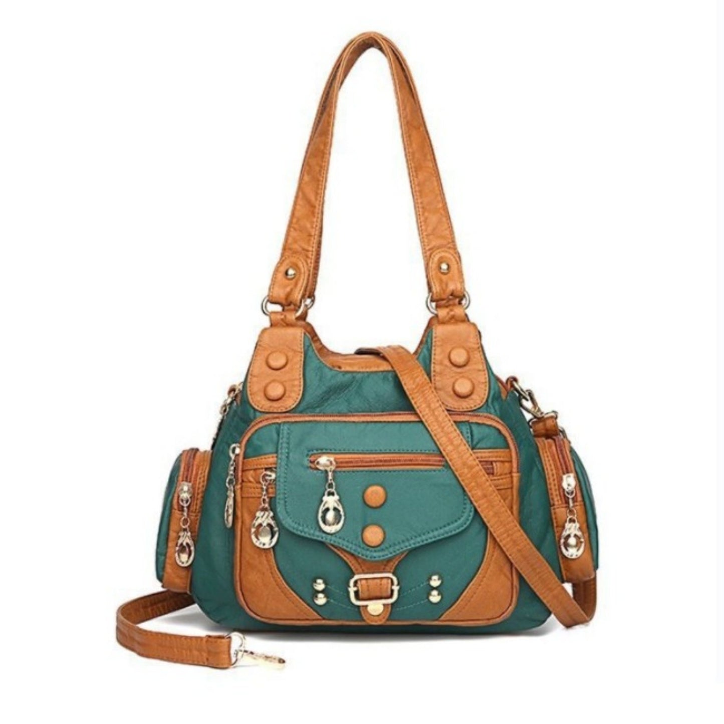 Crossbody Shoulder Bag Rivet Accents