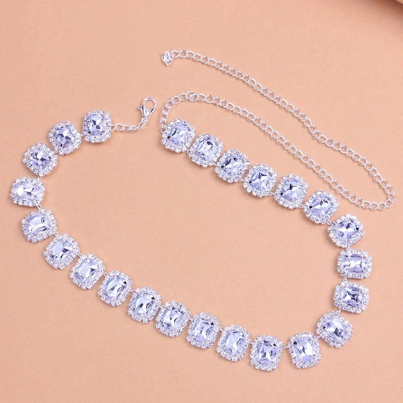 Fashion Tight Chain Rhinestone Collar Choker Necklace for Women