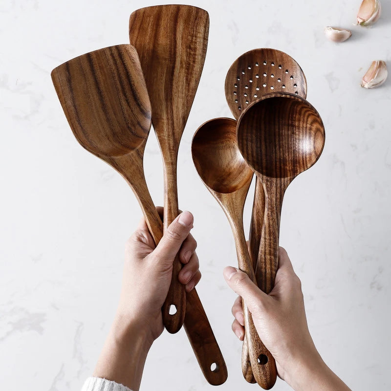 Natural Wood Tableware  Kitchen Tool Set