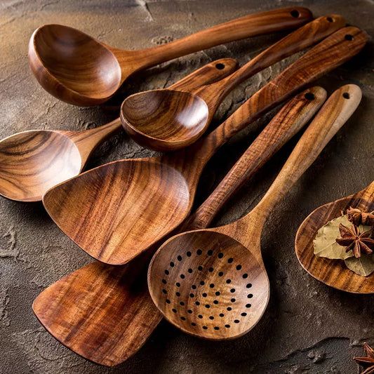 Natural Wood Tableware  Kitchen Tool Set