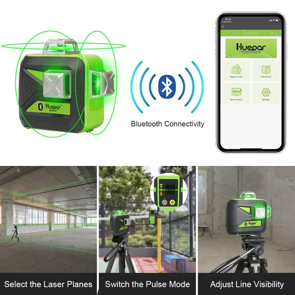 3D Cross Line Laser Level With Bluetooth Function