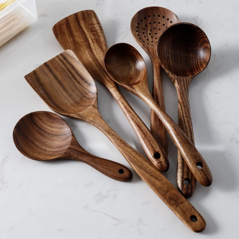 Natural Wood Tableware  Kitchen Tool Set