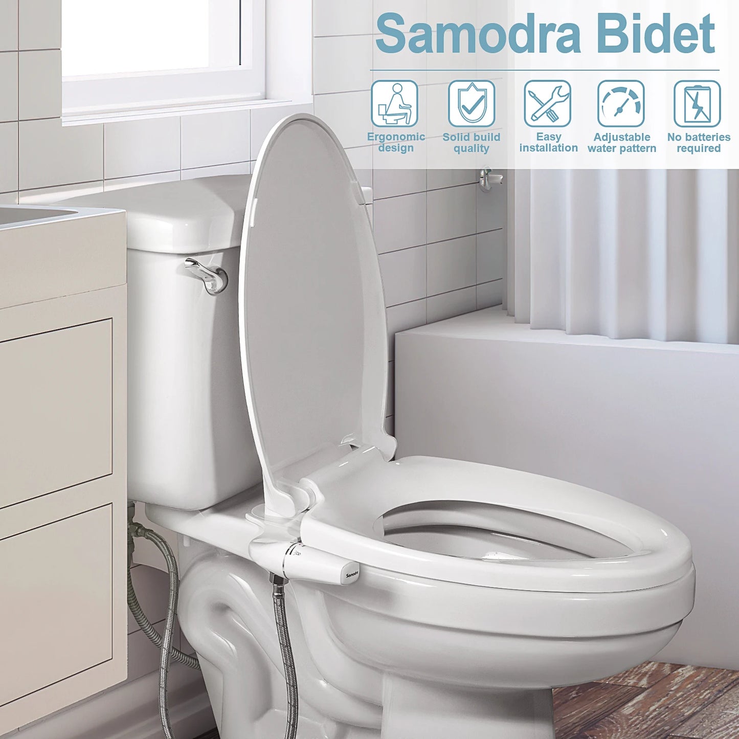 Toilet Seat Attachment Dual Nozzle Bidet