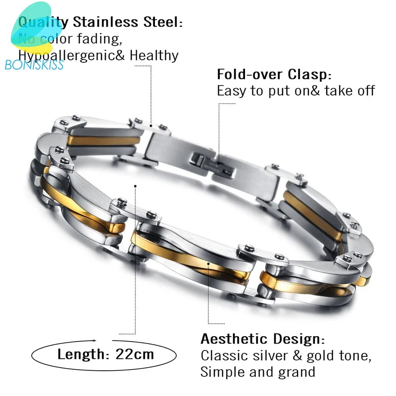 Men Boys Stainless Steel Gold/Silver  Jewelry