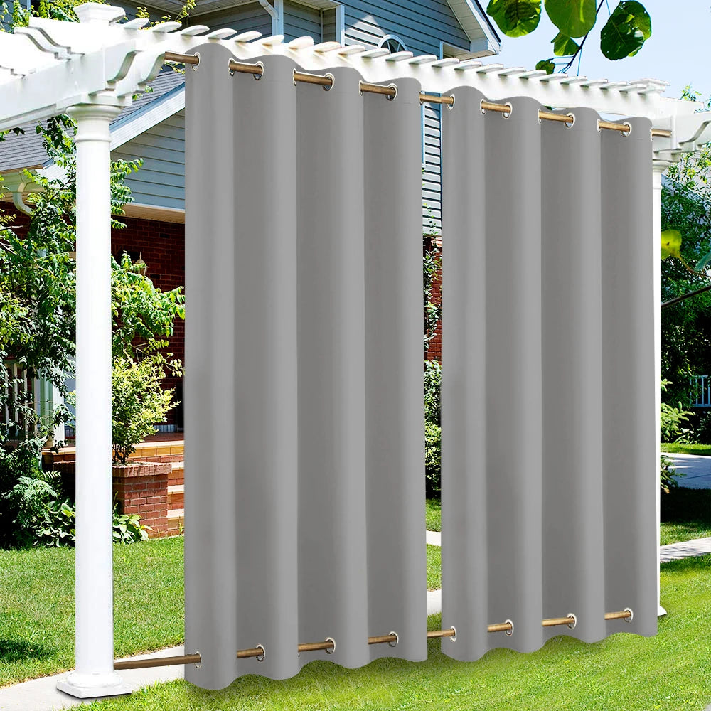 Patio Outdoor Curtain Sun Block Windproof Window Curtains