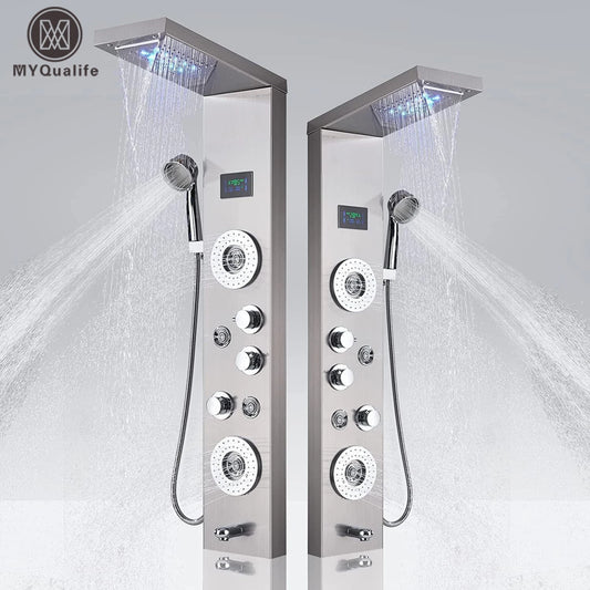 Waterfall Rain Digital Display Shower Faucet