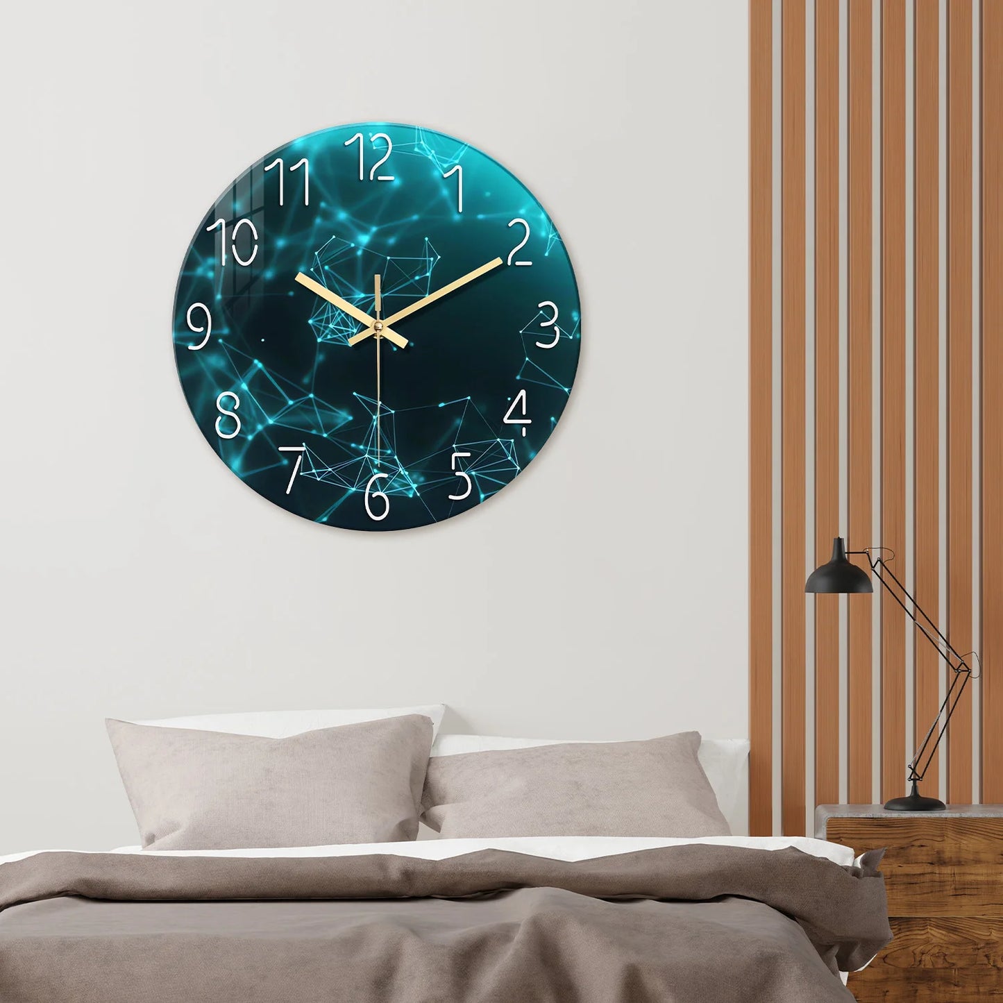 1pc 12 inch glass wall clock,