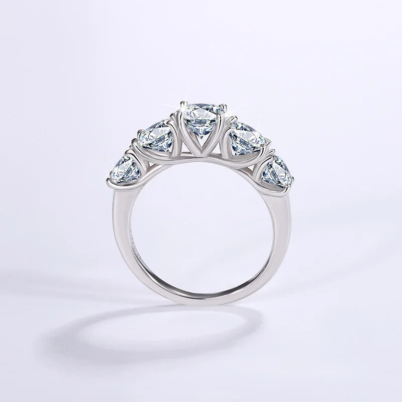 3.6 Carats Moissanite Ring S925 Sterling Silver Luxury Jewelry