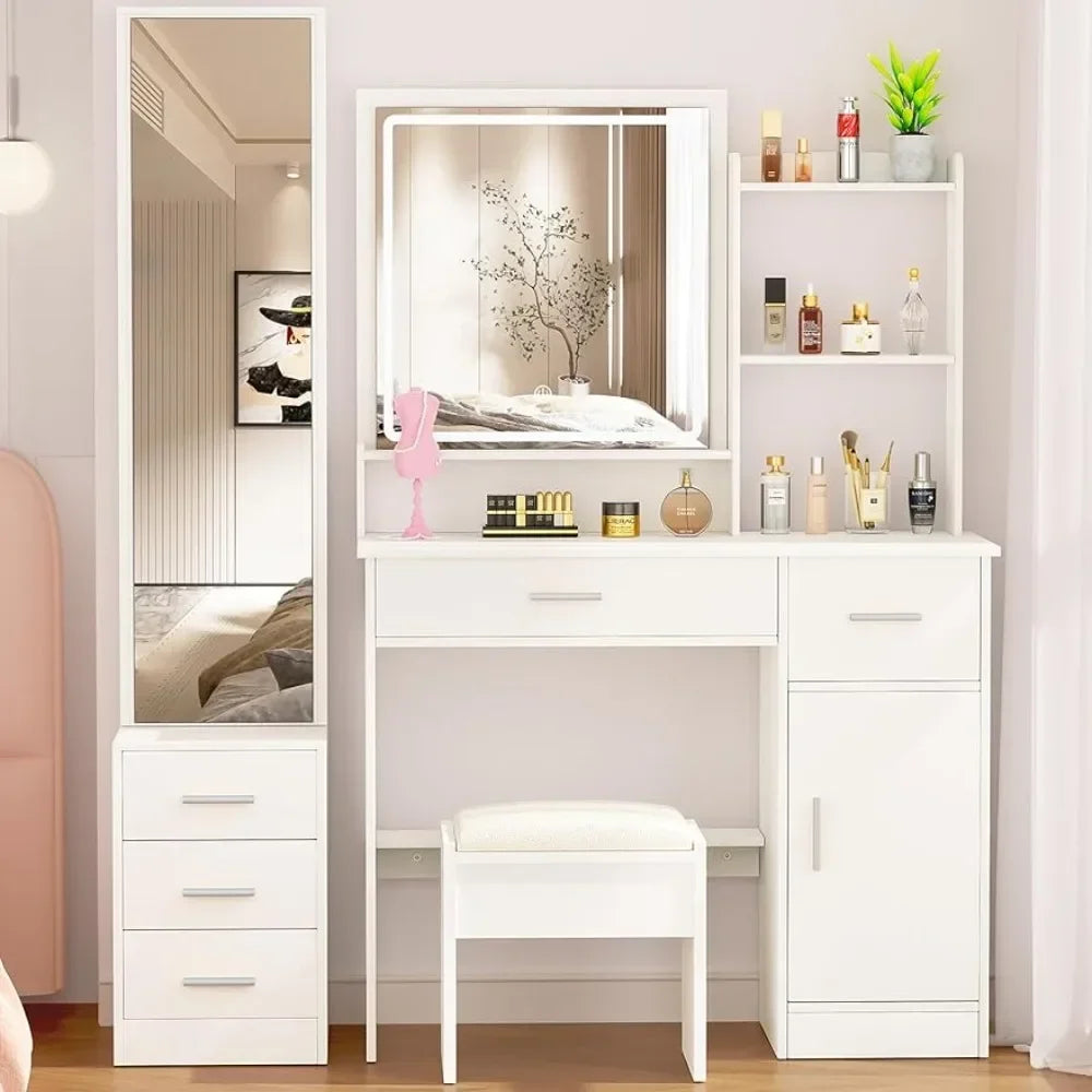 Make-up Dresser with Light and 2 Mirrors